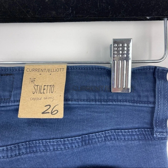 NEW Current/Elliott The Soho Zip Stiletto Cropped Skinny Jeans Low Rise Size 26 - Picture 8 of 10